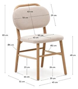 Béžové jídelní židle v sadě 2 ks Helda – Kave Home 5