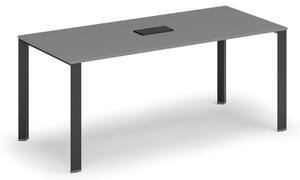 Stůl PRIMO INFINITY 1800 x 900 x 750, grafit + stolní zásuvka TYP V, černá