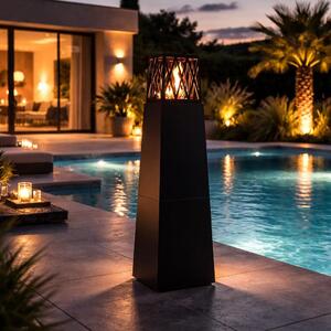 Zahradní krb na bioetanol Vulcano Nero 40 × 40 × 145 mm pro venkovní použití