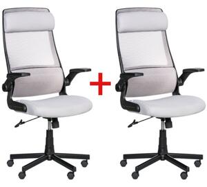 Kancelářská židle EIGER 1+1 ZDARMA, šedá