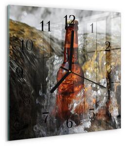 Skleněné hodiny na stěnu Pivo zskc-30x30-00171034