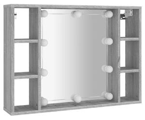 Zrcadlová skříňka s LED šedá sonoma 76 x 15 x 55 cm