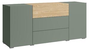 Moderní komoda, výška 150 cm, stojící, s 3 zásuvkami a 2 skříňkami, matný povrch