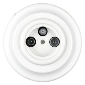 Bohemia-Design - Porcelá. retro TV/SAT-W zásuvka s rámečkem bílá