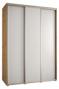 Šatní skříň s posuvnými dveřmi DAVOS 170cm | DUB Artisan / bílá / stříbrné