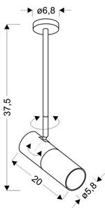 Candellux TUBE Lustr LAMP/SEAT POST 1X15W GU10 6,8/19,5 WHITE+BLACK