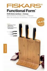 Functional Form Bambusový blok se třemi noži FISKARS 1057553