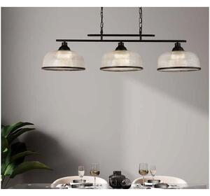Searchlight 3593-3BK Trojité závěsné svítidlo BISTRO černé mat, čiré sklo