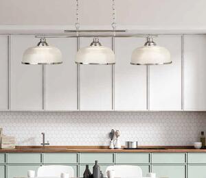 Searchlight 3593-3SS Trojité závěsné svítidlo BISTRO satin, čiré sklo