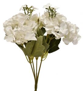 Kytice hortenzií 32 cm, bílá