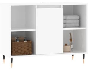 Koupelnová skříňka lesklá bílá 80 x 33 x 60 cm kompozitní dřevo