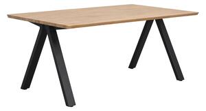 Přírodní dubový jídelní stůl Carradale 170 cm s černými nohami V