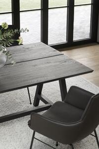 Rowico Černý dubový jídelní stůl Carradale 170 cm s černými nohami A
