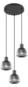 Černé závěsné svítidlo se skleněným stínidlem ø 37 cm Tarifa – Trio