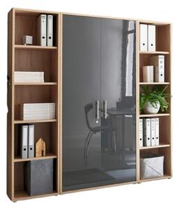 SKŘÍŇ NA ŠANONY, Sonoma dub, vysoce lesklá antracitová, 173/186/33 cm MID.YOU - Online Only kancelářský nábytek, Online Only