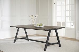 Rowico Hnědý dubový jídelní stůl Carradale 220 cm s černými nohami A