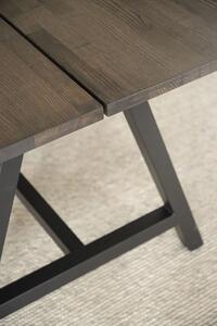 Rowico Hnědý dubový jídelní stůl Carradale 220 cm s černými nohami A