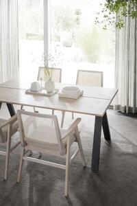 Rowico Bělený dubový jídelní stůl Carradale 170 cm s černými nohami V