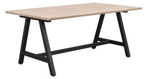 Bělený dubový jídelní stůl Carradale 170 cm s černými nohami A
