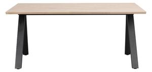 Bělený dubový jídelní stůl Carradale 170 cm s černými nohami V