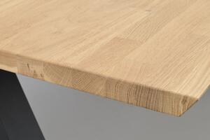 Rowico Přírodní dubový jídelní stůl Carradale 220 cm s černými nohami V