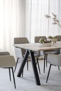 Rowico Bělený dubový jídelní stůl Carradale 220 cm white s černými nohami V