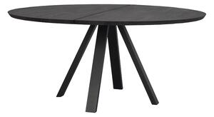 Černý dubový jídelní stůl Carradale 150 cm s černými nohami V