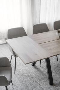 Rowico Bělený dubový jídelní stůl Carradale 220 cm white s černými nohami V