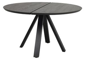 Rowico Černý dubový stůl Carradale 130 cm s černými nohami V