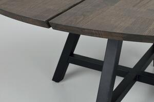 Rowico Hnědý dubový jídelní stůl Carradale 150 cm s černými nohami A