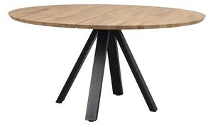 Rowico Přírodní dubový jídelní stůl Carradale 150 cm s černými nohami V