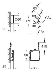 GROHE 40402000 Uzavírací ventil Spínač 40402 pro myčky nádobí na baterie chromový