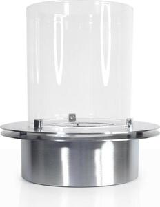 Kulatý hořák se skleněným krytem pro bioetanolový krb, nerezový biokrb, 3 litry, průměr 35 cm