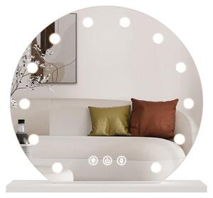 SensaHome Hollywoodský zrcadlo s osvětlením – 3 polohy – 2700 K/4500 K/6400 K – kosmetické zrcadlo – nastavitelné světlo – 60 cm – bílé