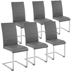 Tectake 403897 6 houpací židle, umělá kůže - šedá