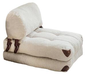 Atelier del Sofa 1-místná pohovka Fold Teddy - Cream, Krémová