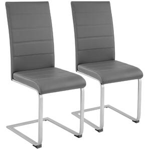 Tectake 402551 2 houpací židle, umělá kůže - šedá
