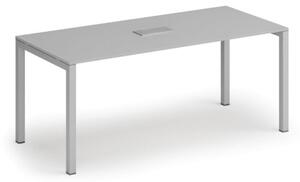 Stůl SQUARE 1800 x 800 x 750, šedá + stolní zásuvka TYP I, stříbrná