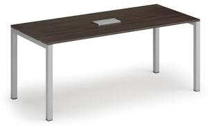 Stůl SQUARE 1800 x 800 x 750, wenge + stolní zásuvka TYP I, stříbrná