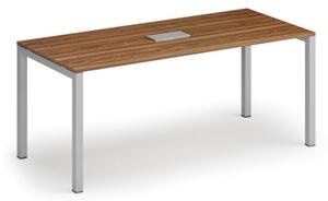 Stůl SQUARE 1800 x 800 x 750, ořech + stolní zásuvka TYP I, stříbrná