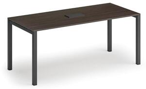 Stůl SQUARE 1800 x 800 x 750, wenge + stolní zásuvka TYP V, černá
