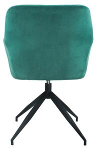 Otočná židle, zelená Velvet látka/černá, VELEZA NEW