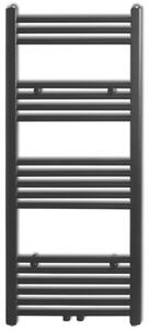 Černý žebříkový radiátor na ručníky rovný ústřední topení 500x1160 mm