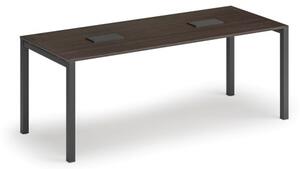 Stůl SQUARE 2000 x 800 x 750, wenge + 2x stolní zásuvka TYP IV, černá