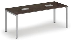Stůl SQUARE 2000 x 800 x 750, wenge + 2x stolní zásuvka TYP I, stříbrná