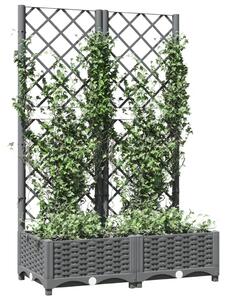 Zahradní truhlík s treláží světle šedý 80 x 40 x 121,5 cm PP