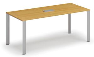 Stůl INFINITY 1800 x 900 x 750, buk + stolní zásuvka TYP IV, stříbrná