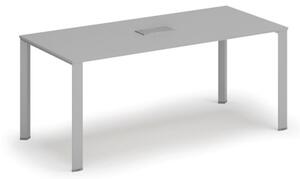 Stůl INFINITY 1800 x 900 x 750, šedá + stolní zásuvka TYP I, stříbrná