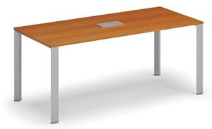 Stůl INFINITY 1800 x 900 x 750, třešeň + stolní zásuvka TYP V, stříbrná