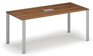 Stůl INFINITY 1800 x 900 x 750, ořech + stolní zásuvka TYP IV, stříbrná